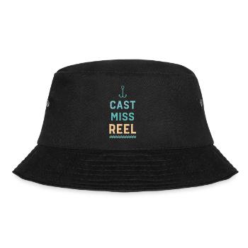 Anker und Wellen werfen Miss Reel - Bucket Hat - Schwarz - Vorne - Lela (165cm)
