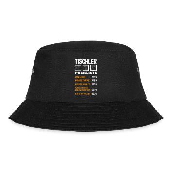 Tischler Preisliste Humor - Bucket Hat - Schwarz - Vorne - Lela (165cm)