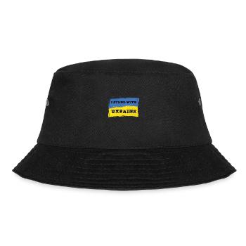 Ich stehe an der Seite der Ukraine - Ukraine - Bucket Hat - Schwarz - Vorne - Lela (165cm)