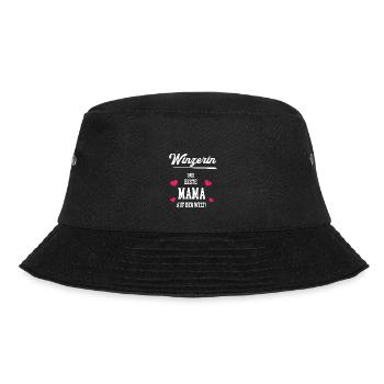 Winzerin Beste Mama Muttertag Geburtstag Winzerei - Bucket Hat - Schwarz - Vorne - Lela (165cm)