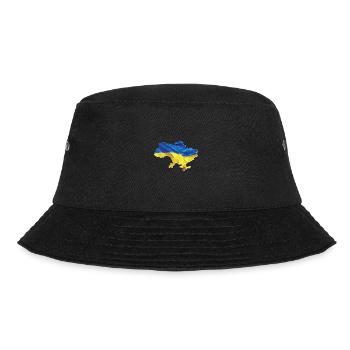 Ukraine Flagge in der Ukraine Landkarte - Bucket Hat - Schwarz - Vorne - Lela (165cm)