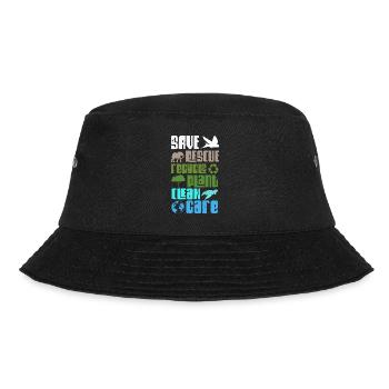 Planet Save Animals Recycle Plant Care Earth - Bucket Hat - black - Front - Lela (165cm)