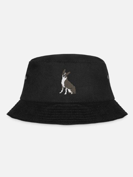 Boston Terrier Strichzeichnung - Bucket Hat - Schwarz