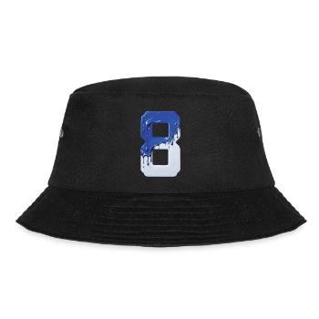 NO. 8 NUMBER 8 BLUE WHITE 8TH BIRTHDAY - Bucket Hat - black - Front - Lela (165cm)