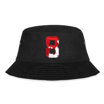 NO. 8 NUMBER 8 RED WHITE 8TH BIRTHDAY - Bucket Hat - black - Front - Lela (165cm)