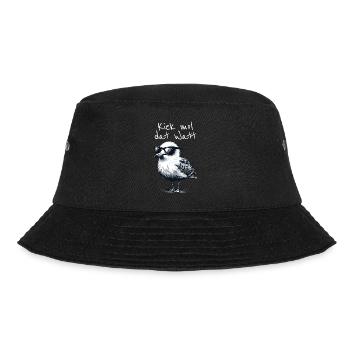 Kiek mol dat Watt Wattwanderer Möwe Spruch - Bucket Hat - Schwarz - Vorne - Lela (165cm)