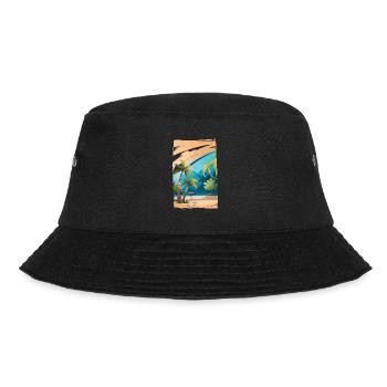 Tropischer Hintergrund - Bucket Hat - Schwarz - Vorne - Lela (165cm)