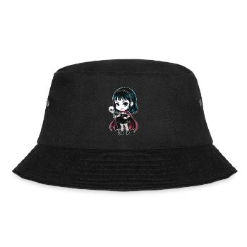 Chibi Goth Girl - Bucket Hat - black - Front - Lela (165cm)