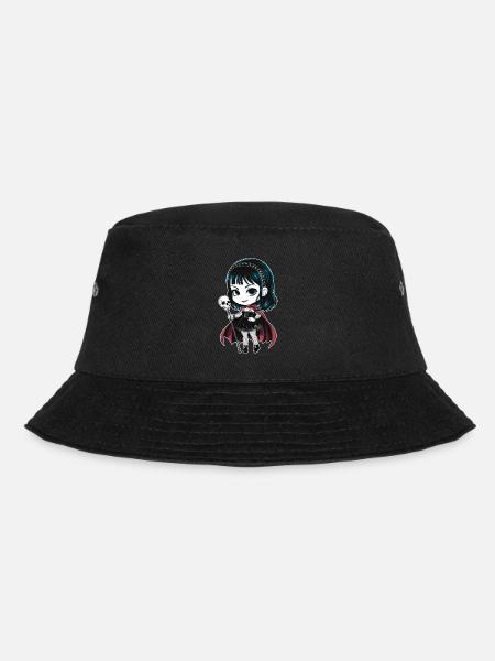 Chibi Goth Girl - Bucket Hat - black
