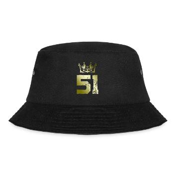 51 Zahl Krone - Bucket Hat - Schwarz - Vorne - Lela (165cm)