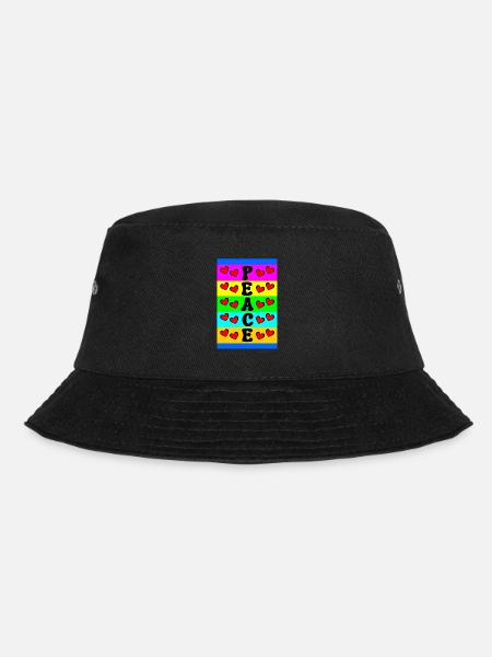 Peace And Love - Bucket Hat - black