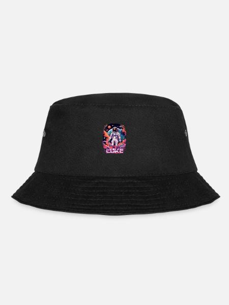 LUKE - Schöner Jungen Name mit coolem Astronaut - Bucket Hat - Schwarz