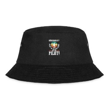 Pilot Fliegen Flieger Helikopter Hubschrauber - Bucket Hat - Schwarz - Vorne - Lela (165cm)