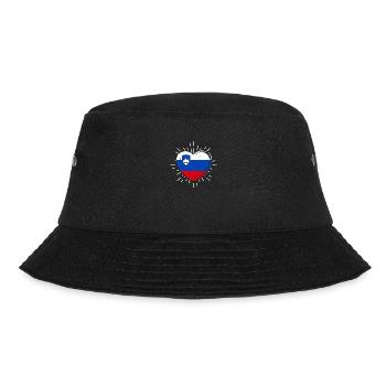 Slowenen Herz Slowenien - Bucket Hat - Schwarz - Vorne - Lela (165cm)