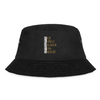 Ich spiele Klavier, Piano, Flügel, Keyboard - Bucket Hat - Schwarz - Vorne - Lela (165cm)