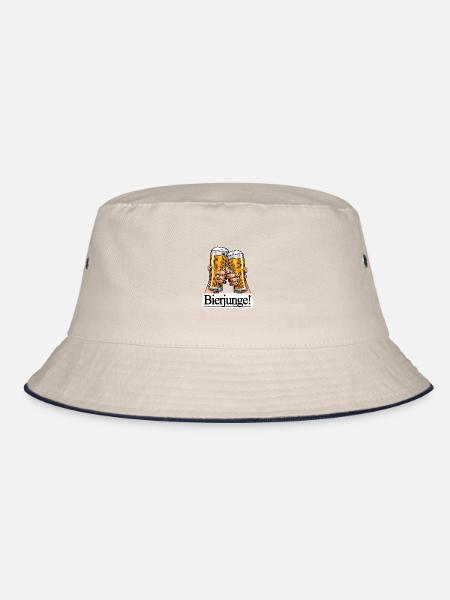 Bierjunge! - Bucket Hat - Natur/Navy - Vorne