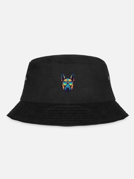 Schäferhund Hund Hipster Cool Party - Bucket Hat - Schwarz