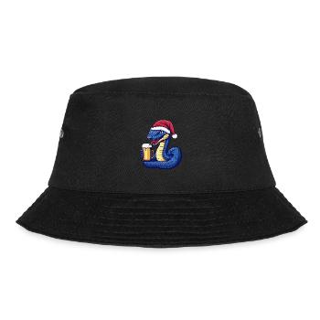 Schlange Kobra Bier Xmas Weihnachten - Bucket Hat - Schwarz - Vorne - Lela (165cm)