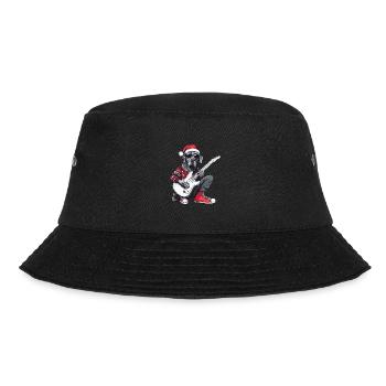 Great Dane Hund Weihnachten Rocker Gitarre - Bucket Hat - Schwarz - Vorne - Lela (165cm)