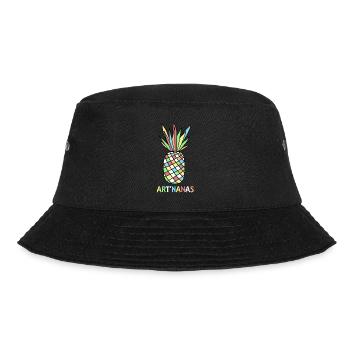 Bunte Ananas - Bucket Hat - Schwarz - Vorne - Lela (165cm)