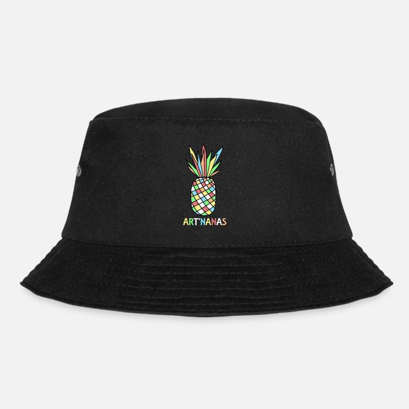 multicolored pineapple - Bucket Hat - black