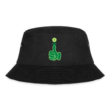 green thumb / Grüner Daumen (2c) - Bucket Hat - Schwarz - Vorne - Lela (165cm)