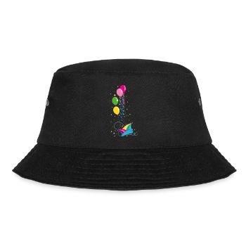 Karneval Fastnacht Narrenkappe Luftballon Fasching - Bucket Hat - Schwarz - Vorne - Lela (165cm)