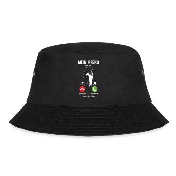 Mein Pferd Ruft An Ich Muss Los Reiterin - Bucket Hat - Schwarz - Vorne - Lela (165cm)