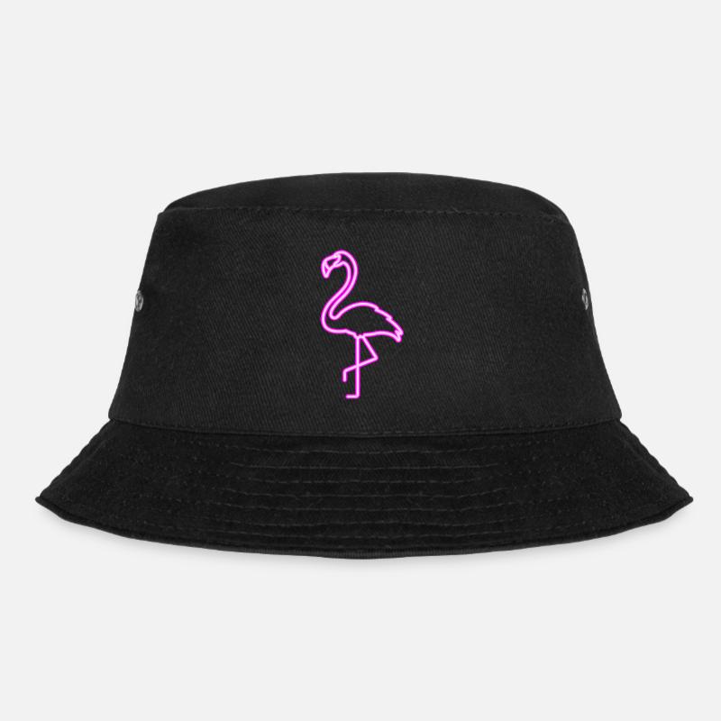 Neon Flamingo - Bucket Hat - Schwarz
