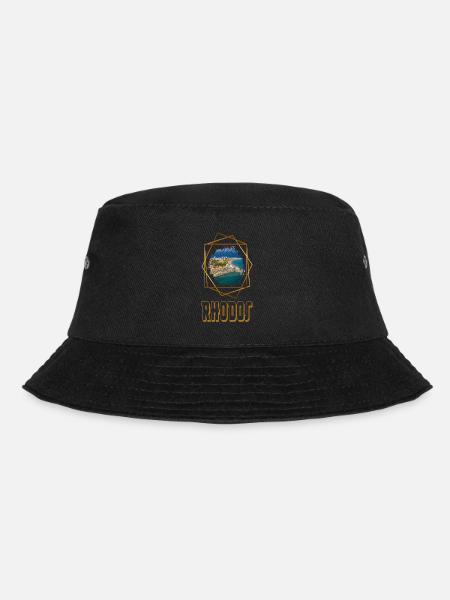 Rhodos Griechenland Stadt Skyline Heimat Liebe - Bucket Hat - Schwarz