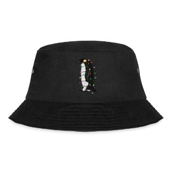 Penguin String Lights Christmas Bird Cap - Bucket Hat - black - Front - Lela (165cm)