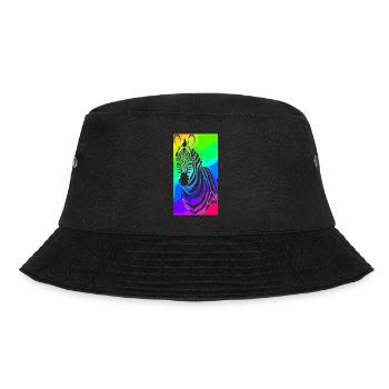 Zebra | Wildtier | Zoo | Afrika - Bucket Hat - Schwarz - Vorne - Lela (165cm)