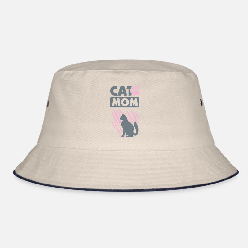 Katzenmutter. Zeichen Bucket Hat