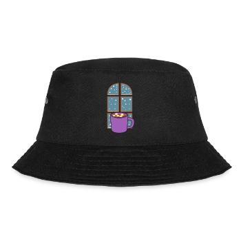 Winter Chocolate Cozy Winter Season Books Reading - Bucket Hat - black - Front - Lela (165cm)
