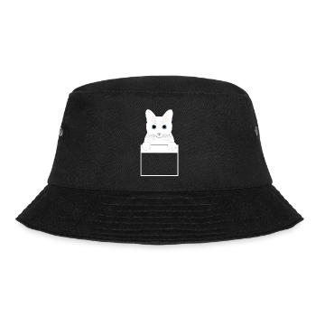 White cat pocket - Bucket Hat - black - Front - Lela (165cm)