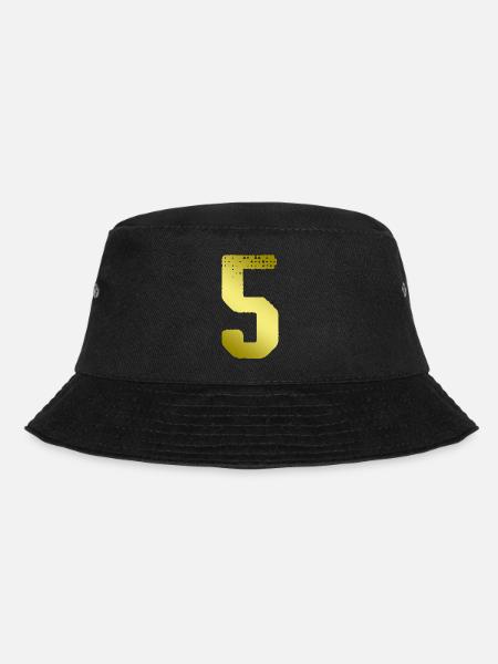 5 Zahl Trikot - Bucket Hat - Schwarz