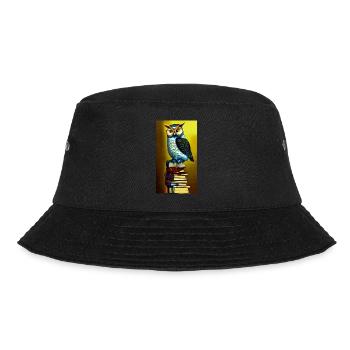 Comic Cartoon Creepy Bookworm Book Stack - Bucket Hat - black - Front - Lela (165cm)