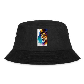 Crowned Lion Watercolour - Bucket Hat - black - Front - Lela (165cm)