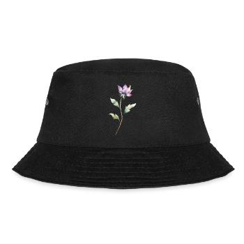 Rosa Blume in Wasserfarben style - Bucket Hat - Schwarz - Vorne - Lela (165cm)