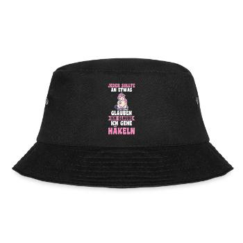 Stricken Nähen Einhorn Häkeln - Bucket Hat - Schwarz - Vorne - Lela (165cm)