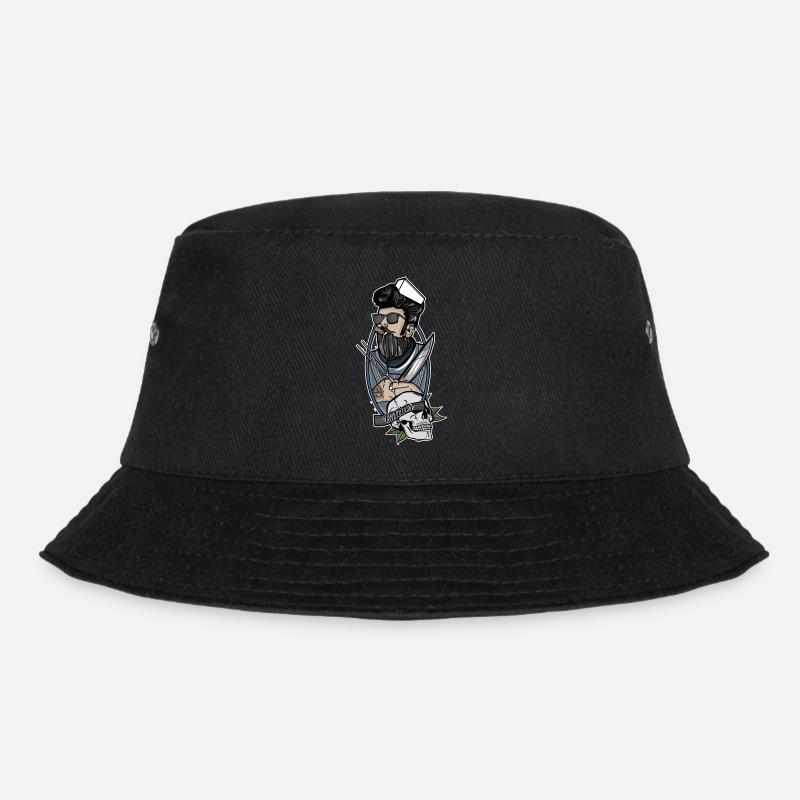 Metzger // Oldschool // Illustration - Bucket Hat - Schwarz