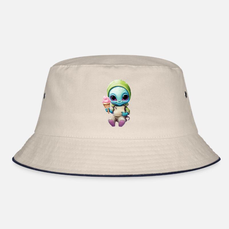 Alien Außerirdischer Mädchen Eis Sommer Bucket Hat