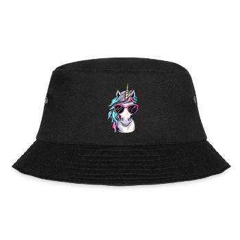 Cool unicorn portrait with sunglasses - Bucket Hat - black - Front - Lela (165cm)