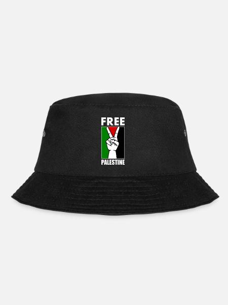 Free palestine Peace sign victory sign hand - Bucket Hat - black