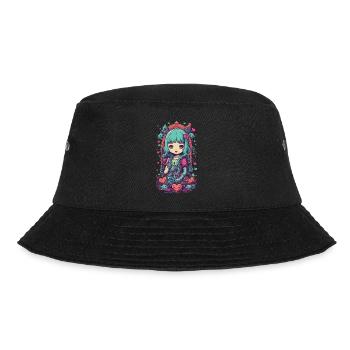 Weirdcore Goth Fille Occulte Amour Design - Bob - noir - Devant - Lela (165cm)