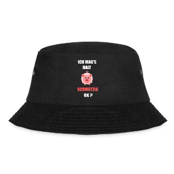 Schwein Ich mag`s schmutzig Faschings Kostüm  - Bucket Hat - Schwarz - Vorne - Lela (165cm)