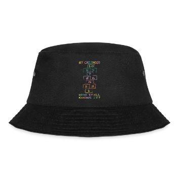 Meine Kindheit Himmel und Hölle wer kennt es noch - Bucket Hat - Schwarz - Vorne - Lela (165cm)