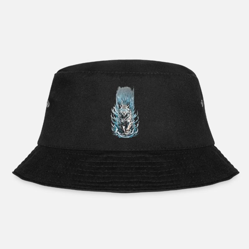 Mythischer Blick: Luchs mit leuchtenden Augen - Bucket Hat - Schwarz