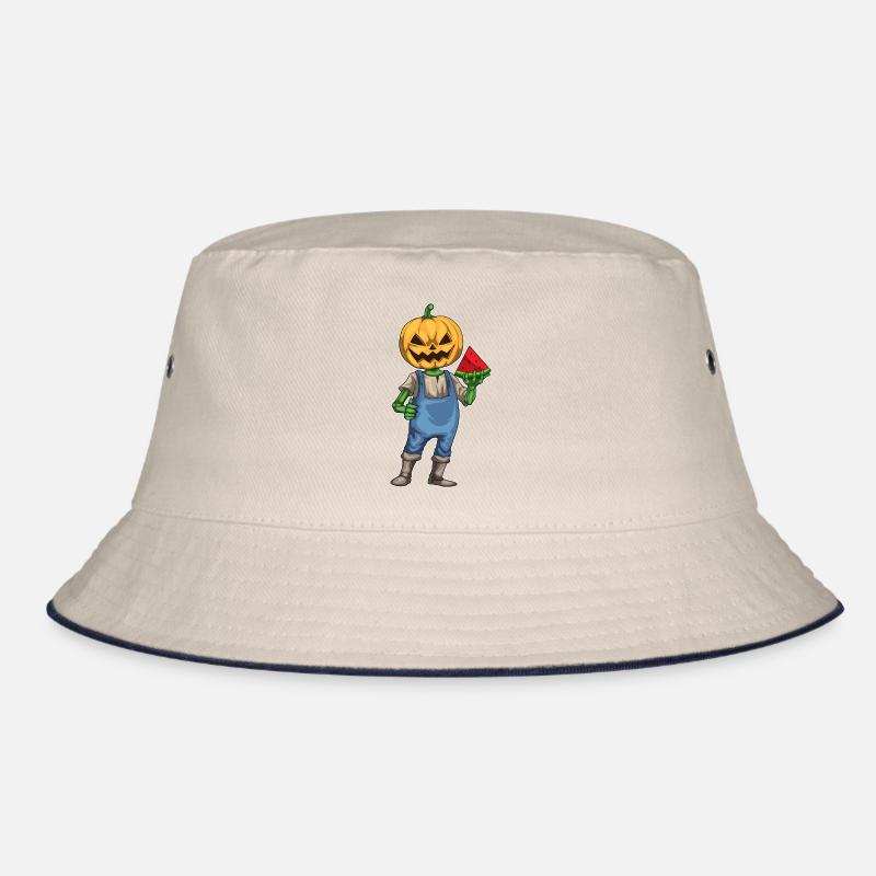 Jack O Lantern Halloween Wassermelone Bucket Hat