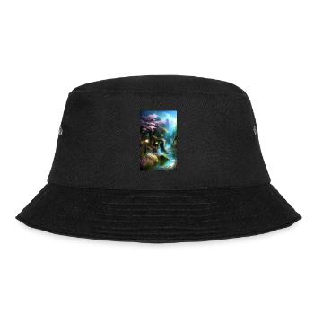 Ethereal fantasy cottage in nature - Bucket Hat - black - Front - Lela (165cm)